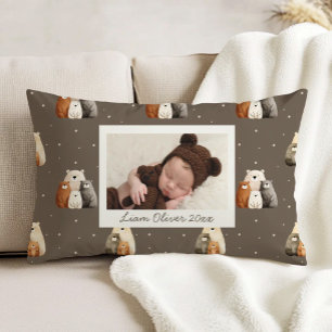 Coussins Décoratifs Ours Brun des Forêts Motif Photo Personnalisée pou
