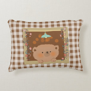 Coussins Décoratifs Ours en peluche regardant par une fenêtre