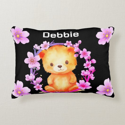 Coussins Décoratifs ours et fleurs (Devant)