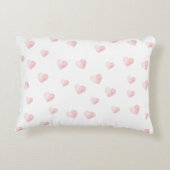 Coussins Décoratifs Ours mignon personnalisé avec des cœurs roses (Dos)