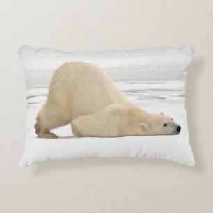 Coussins Décoratifs Ours polaire se grattant sur la toundra gelée