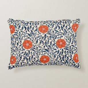 Coussins Décoratifs Owen Jones Rouge Orange Noir Motif Floral Vintage
