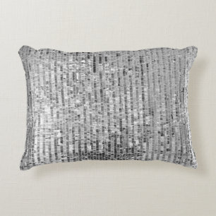 Coussins Décoratifs Paillettes en argent motif transparent
