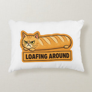 Coussins Décoratifs Pain de chat drôle à traîner