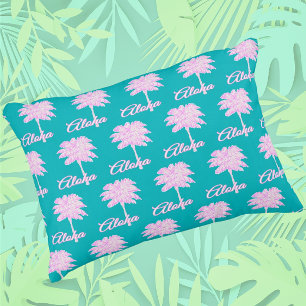 Coussins Décoratifs Palme blanche rose turquoise Aloha Tropical