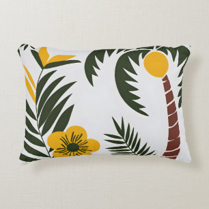 Coussins Décoratifs Palme tropicale minimaliste et motif floral