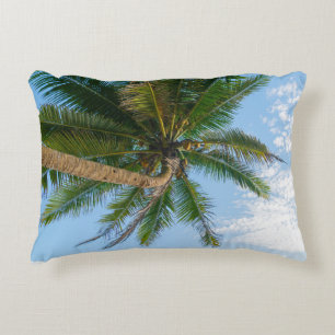 Coussins Décoratifs Palmier Cocotier Tropical Sous un Ciel Bleu