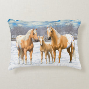 Coussins Décoratifs Palomino Appaloosa Chevaux En Neige