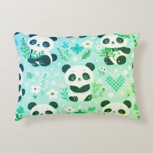Coussins Décoratifs Panda Bear Motif Vert Imprimer