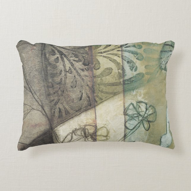 Coussins Décoratifs Panneau de jardin avec Feuilles, fleurs et herbe (Devant)