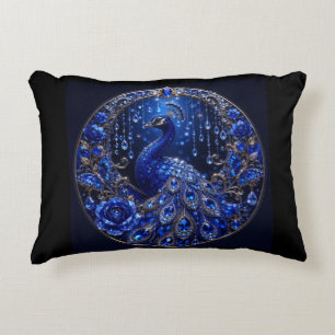 Coussins Décoratifs Paon bleu royal Glamour de cristal
