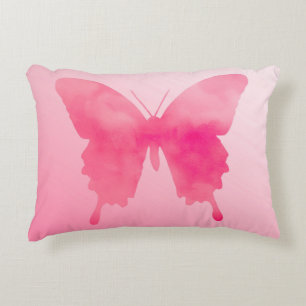 Coussins Décoratifs Papillon aquarelle - Fuchsia et Pastel Pink