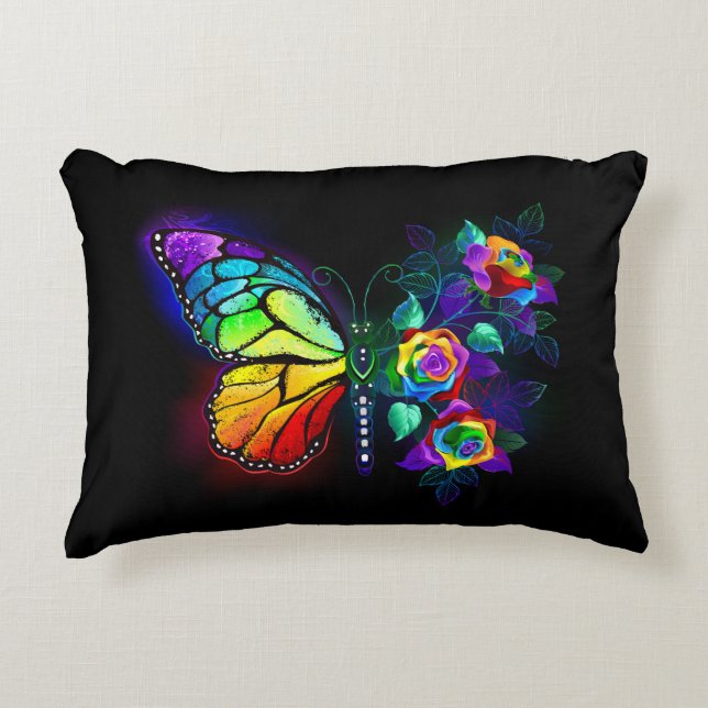 Coussins Décoratifs Papillon arc-en-ciel (Devant)