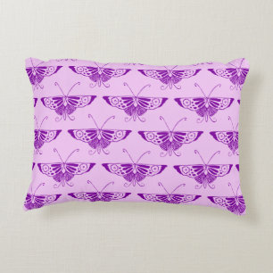 Coussins Décoratifs Papillon stylisé Art Déco - violet et orchidée