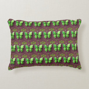 Coussins Décoratifs Papillon vert en optique 3D