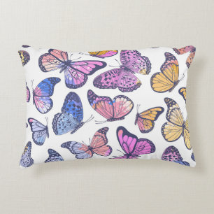 Coussins Décoratifs Papillons Aquarelle : Pastel Vintage Motif.