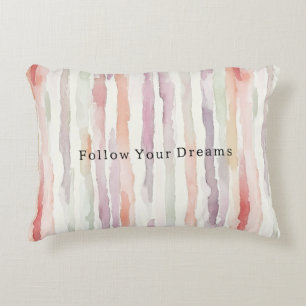 Coussins Décoratifs Papillons Rayures Blanches Rose Melon Lavande