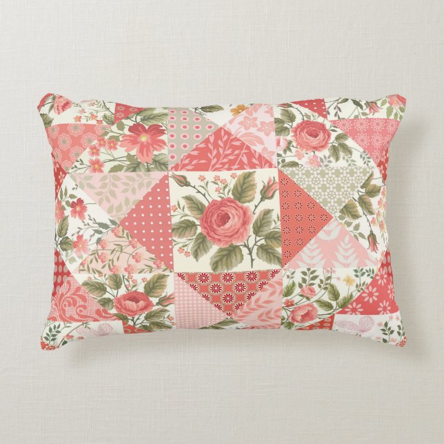 Coussins Décoratifs Papillons rose Patchwork sans couture (Devant)