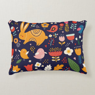 Coussins Décoratifs Pâques du printemps : fleurs, collection de lapins