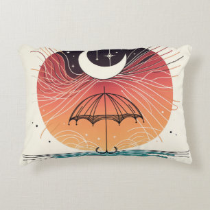 Coussins Décoratifs Parapluie céleste de lune avec Star Rain Art