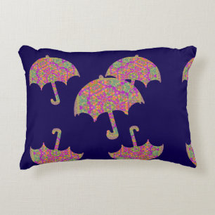 Coussins Décoratifs Parapluies sous la pluie bleu foncé