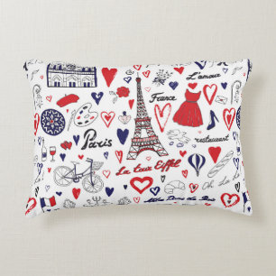 Coussins Décoratifs Paris vintage : Motif de ligne de voyage