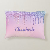 Coussins Décoratifs Parties scintillant arc-en-ciel personnalisée (Dos)