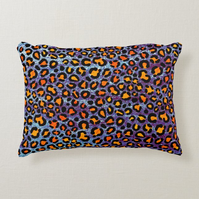 Coussins Décoratifs Parties scintillant bleue Leopard Motif Girly Chee (Devant)