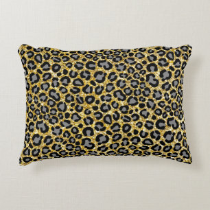 Coussins Décoratifs Parties scintillant d'or Leopard Motif Girly Cheet