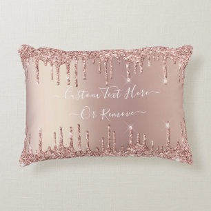 Coussins Décoratifs Parties scintillant rose Gold Blush Éclats Texte