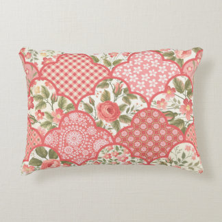 Coussins Décoratifs Pastel Rose Motif à patchwork floral