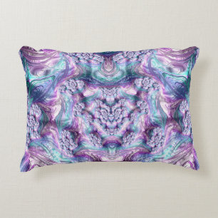 Coussins Décoratifs ~ PASTELS ~ Bleu Rose Aqua Fractale ~ Original ~