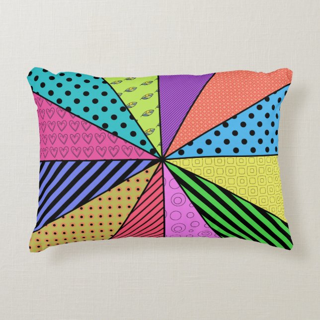 Coussins Décoratifs Patchwork d'art pop rétro (Devant)