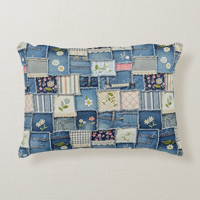 Coussins Décoratifs Patchwork Denim (Devant)