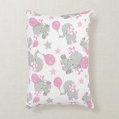 Coussins Décoratifs Pattern of Elephants, Cute Elephants - Pink Gray (Devant(Vertical))
