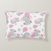 Coussins Décoratifs Pattern of Elephants, Cute Elephants - Pink Gray (Dos)