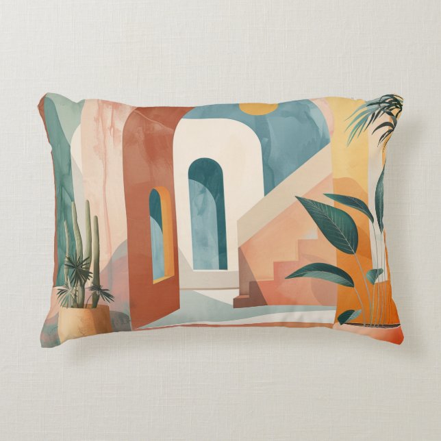 Coussins Décoratifs Paysage Abstrait de Boho (10) (Devant)