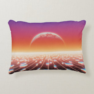 Coussins Décoratifs Paysage rétro-futuriste Synthwave