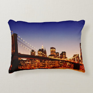 Coussins Décoratifs Paysage urbain de New York avec le pont au-dessus