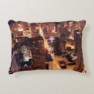 Coussins Décoratifs Paysage urbain la nuit de Chicago