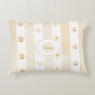 Coussins Décoratifs Pêche et Blancs - Coeurs, Fleur, Empreinte de patt