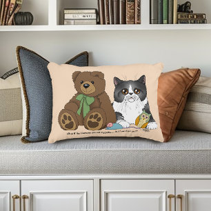 Coussins Décoratifs Pêche Fantaisiste Ourson Gris Mignon Chat Humour