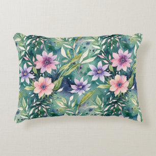 Coussins Décoratifs Pêche, lavande et Turquoise florale