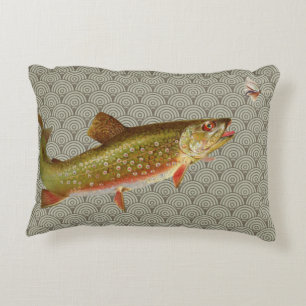 Coussins Décoratifs Pêche vintage à la truite arc-en-ciel