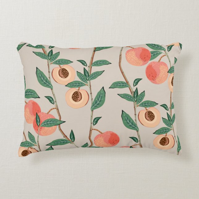 Coussins Décoratifs Pêcher les branches d'arbres avec des feuilles et  (Devant)