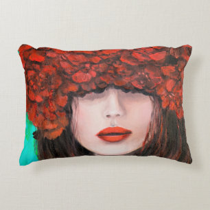 Coussins Décoratifs Peinture à l'huile Abstraite montrant le visage de