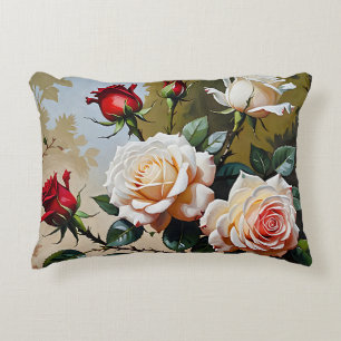 Coussins Décoratifs Peinture à l'huile rose blanche et rouge
