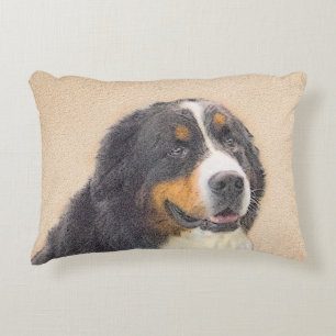 Coussins Décoratifs Peinture de chien de montagne bernoise - Art origi