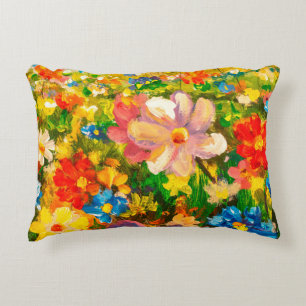 Coussins Décoratifs Peinture Glade de grands flowe fleur sauvage color