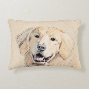 Coussins Décoratifs Peinture Golden Retriever - Joli art original chie